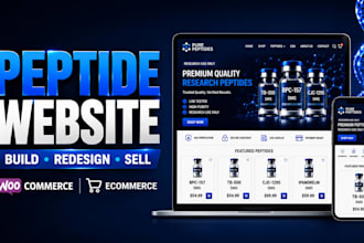 build or redesign a research peptide website on  woocommerce
