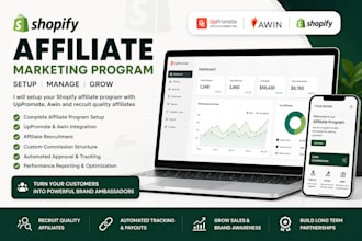 setup shopify affiliate matketing program with uppromote awin recruit afiliate