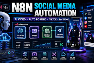 do n8n social media automation auto posting tiktok ai viral video facebook n8n