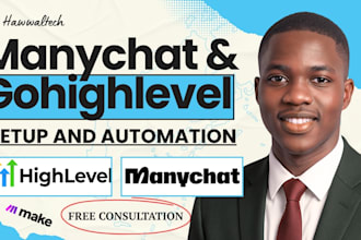 manychat gohighlevel CRM ai automation funnel whatsapp calendar make workflow