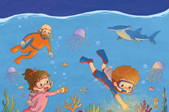 draw charming children book illustrations in colored pencil style