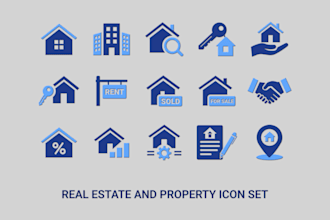 provide a professional 3d real estate and property icon set