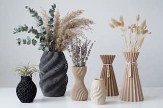 design custom vase, 3d flower vase, flower pot, for home decor and 3d printing