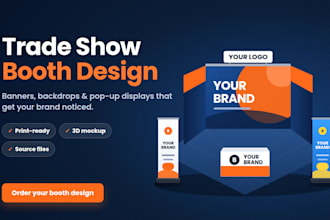 design trade show banner, booth backdrop and exhibition display