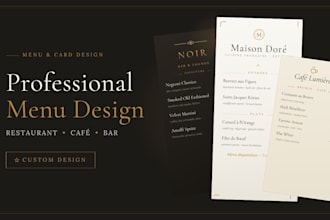 design a modern restaurant menu, food menu or price list