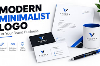 design a modern minimalist logo for your brand business