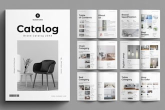 design product catalog, fashion lookbook brochure, and magazine layout