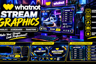 design custom whatnot overlays and obs stream graphics