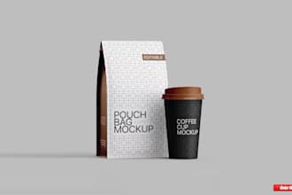 create custom tumbler, mug and paper cup packaging design
