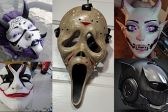 3d print and paint custom 3d mask halloween mask printed mask 3d helmet printing