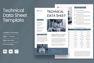 design b2b industrial catalog, technical spec sheet, product price list