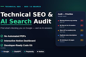 do technical SEO audit, site architecture, and ai search visibility