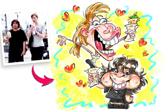 draw a funny hand made caricature
