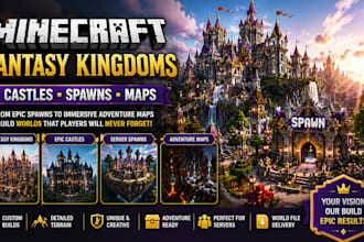 build minecraft fantasy kingdoms, castles, server spawns and adventure maps