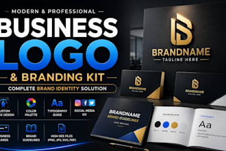 create stunning modern and professional business logo branding kit canva ebook