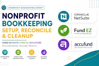 do nonprofit bookkeeping setup reconcile cleanup using netsuite fund ez accufund