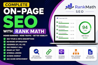 optimize your wordpress website for on page SEO with rank math