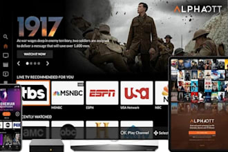 build custom iptv app, vod app, ott platform for android, smart tv with panel