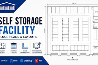 design self storage facility floor plans, storage unit layout and cad