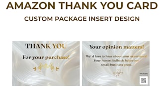 design professional amazon thank you card and package insert