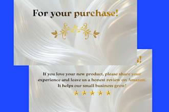 design professional amazon thank you card and package insert