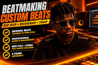 make a unique, full rights reserved hiphop, boombap, or trap beat