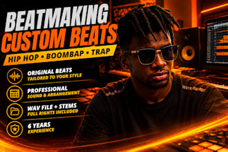 make a unique, full rights reserved hiphop, boombap, or trap beat