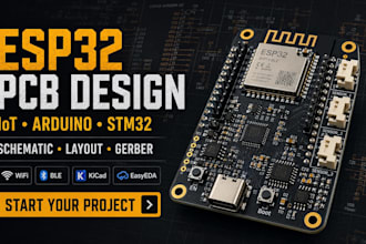 design esp32, arfuino, stm32, iot, pcb schematic, iot hardware, and gerber files