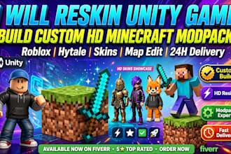 reskin unity game build custom 3d hd minecraft modpack roblox map edit skins