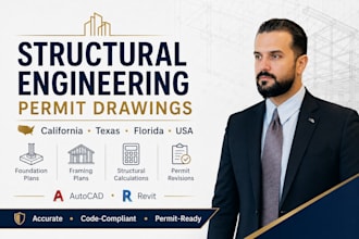 do structural engineer permit drawings USA california texas florida drawings