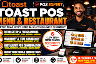 set up toast pos menu and restaurant pos system