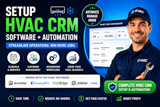 setup hvac CRM servicetitan housecall pro jobber fieldedge service fusion workiz