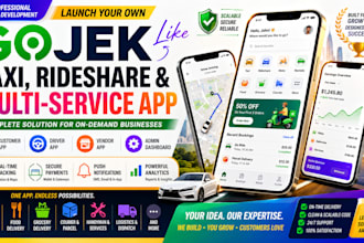develop gojek clone app, taxi booking app, rideshare and multi service app
