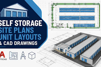 create self storage site plans, unit layouts and autocad cad drawings