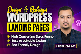 build wordpress landing page design squeeze page sales page or sales funnel