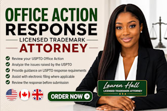 handle your US trademark office action as a licensed attorney