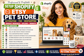 setup shopify etsy pet store automation pod dropshipping product research upload