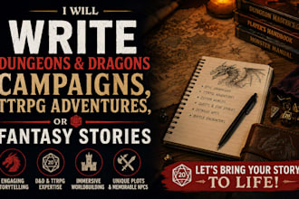 write dungeons and dragons campaigns ttrpg adventures fantasy stories