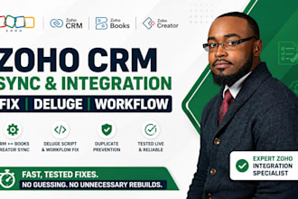 zoho crm books creator sync integration deluge workflow fix zoho crm data sync