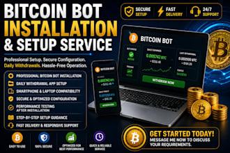 develop profitable bitcoin app, bitcoin bot on smartphone, laptop