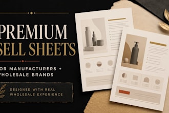 design a premium product sell sheet or wholesale line sheet