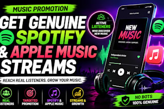 promote your song for genuine spotify and apple music streams music discovery