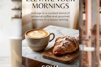design a premium coffee shop advertisement for social media