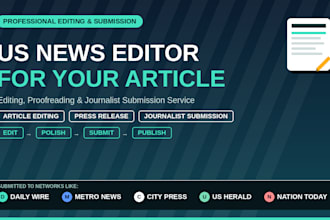 do US news editor for article press release journalist submission