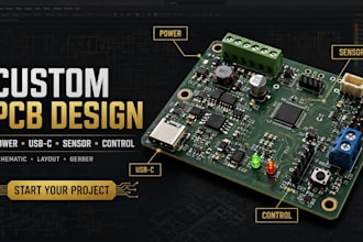 design custom pcb for power, usb c, battery pcb, sensor, and control circuits