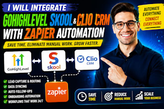 fix or integrate gohiglevel skool and clio crm with zapier workflows automation