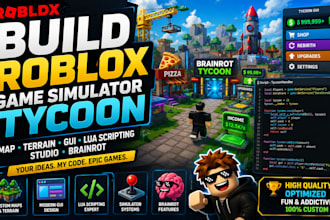build roblox game simulator tycoon map terrain gui lua scripting studio brainrot