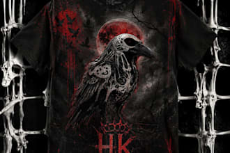 design a unique horror t shirt and logo design