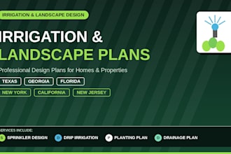 do US irrigation landscape plan design for tx ga fl ny ca nj