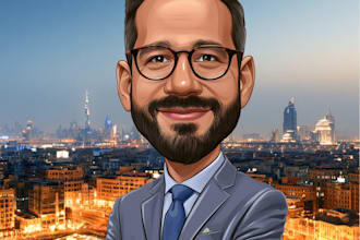 singel funny caricature professional business caricature